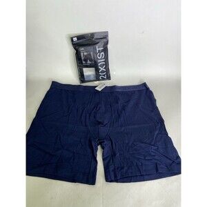 2xist Luxe Dream Boxer Brief 6in Underwear Navy Blazer Blue Mens Size XL